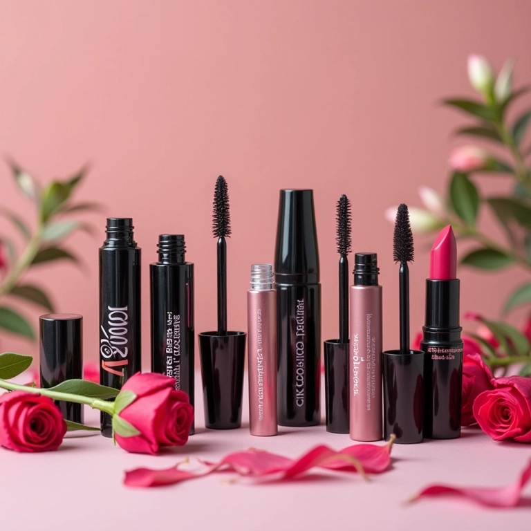 Coleção de marcas e produtos de máscara para cílios.