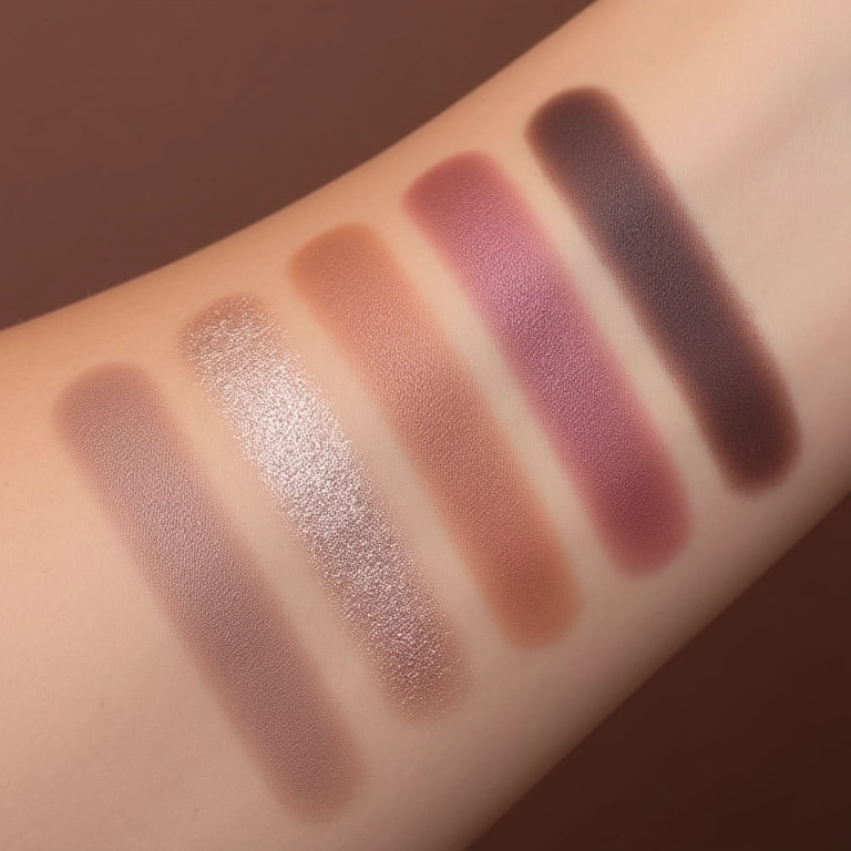 Comparação de acabamento matte e cintilante de sombras.