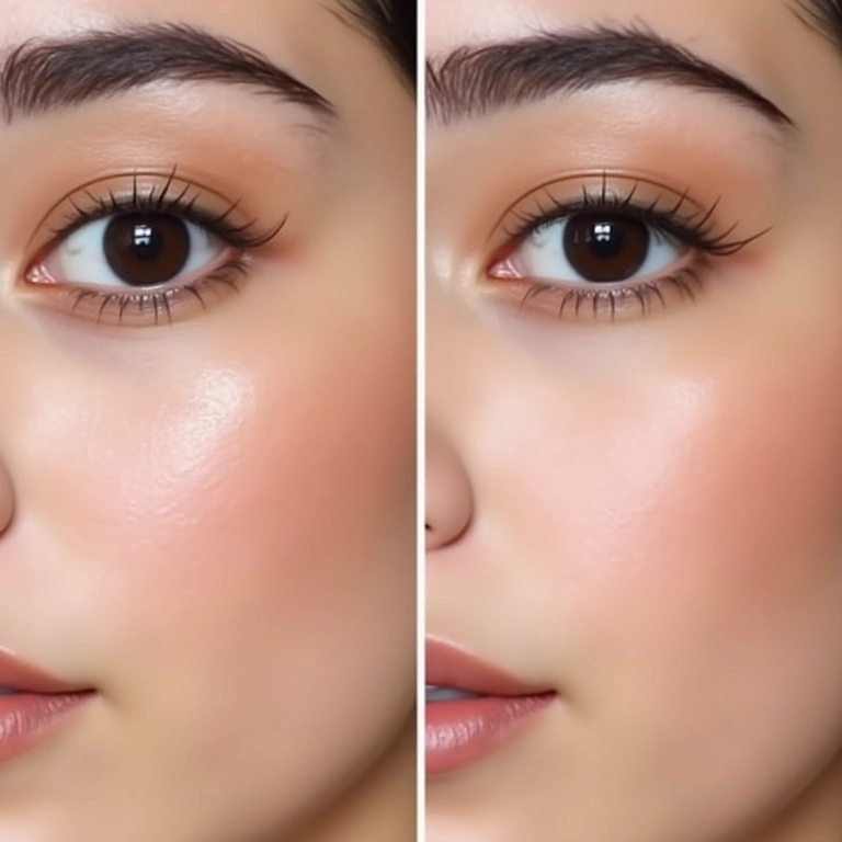 Comparação de cobertura de corretivo em gel nas olheiras.