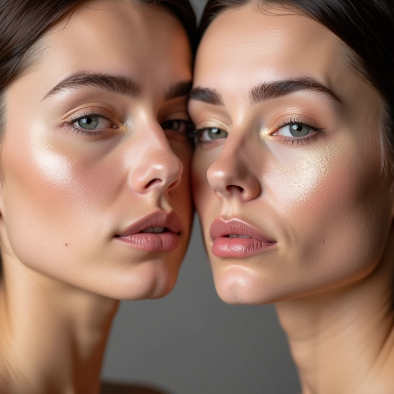 Comparação entre pó solto e compacto para pele madura.