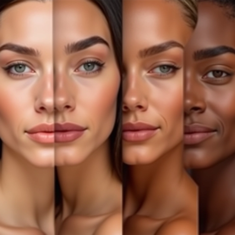 Comparativo de bronzer matte e com brilho.