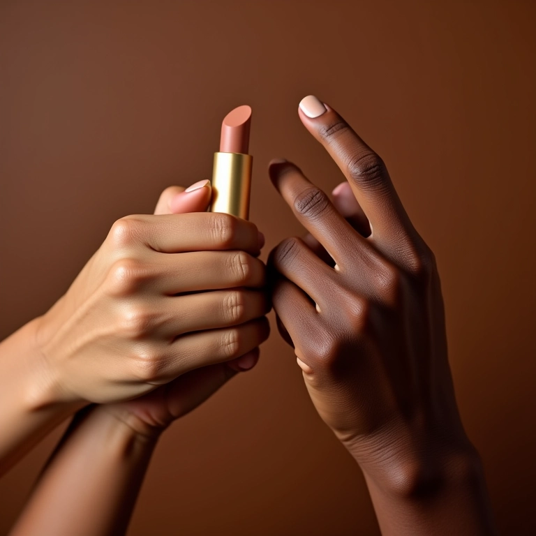 Comparativo de cores de base em bastão.