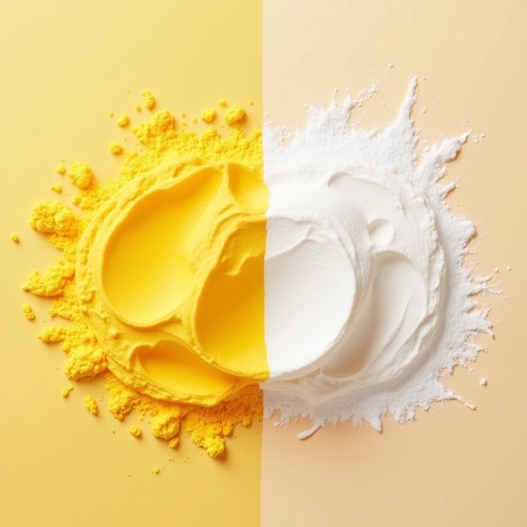 Comparativo: pó banana x pó translúcido.