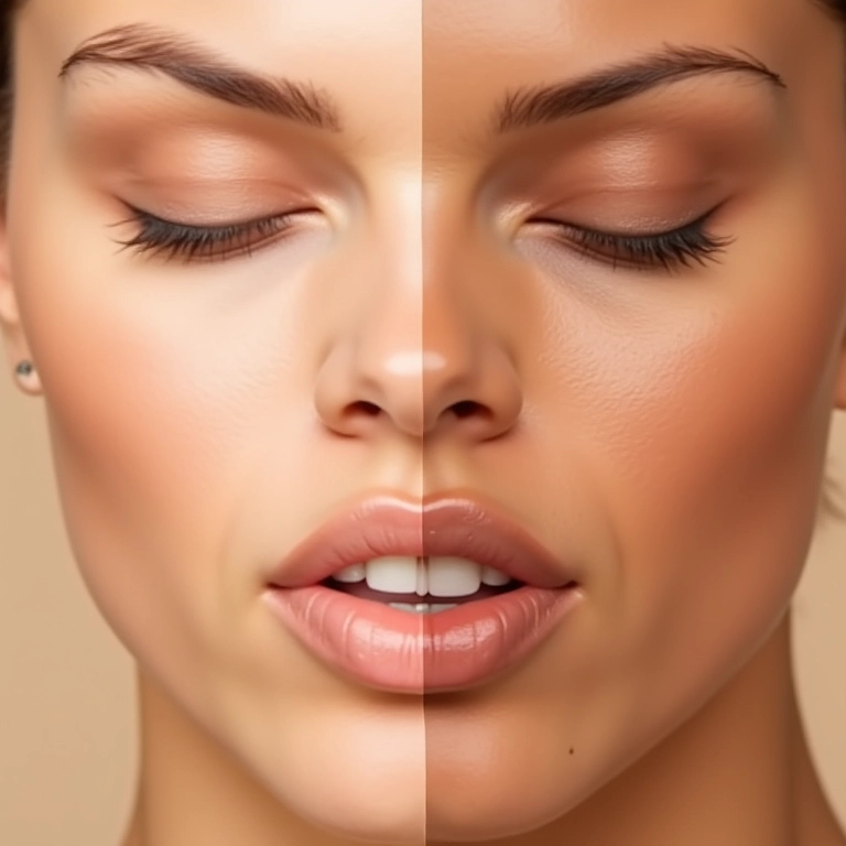 Comparativo visual entre bronzer e contorno, mostrando as diferenças.