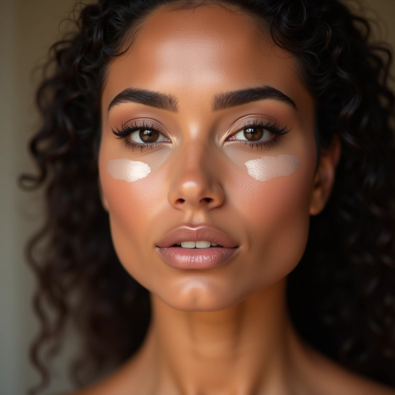 Contorno e iluminação na maquiagem árabe em modelo brasileira.