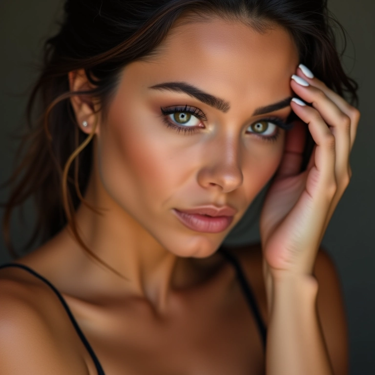 Contorno na lateral da testa para suavizar rosto quadrado.