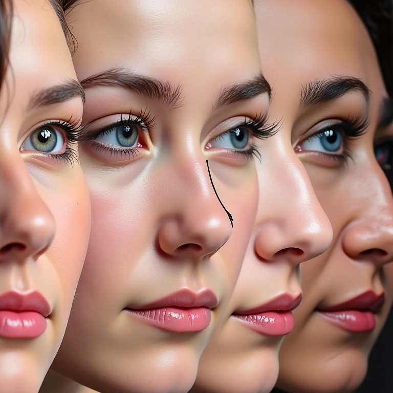 Contorno no nariz para diferentes rostos.