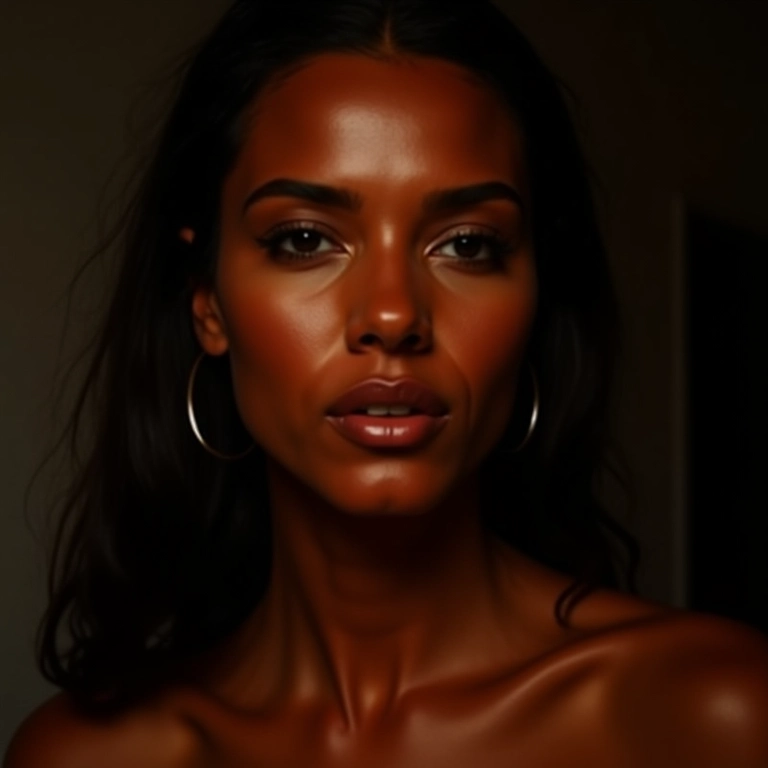 Contorno noturno realçado com bronzer para um visual dramático.