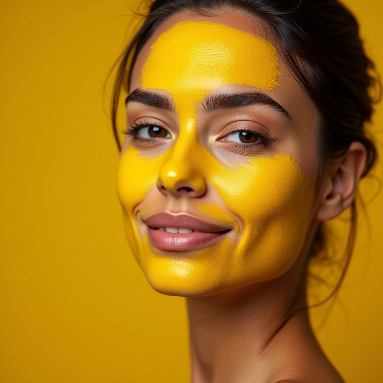 Controle de oleosidade com pó finalizador amarelo.