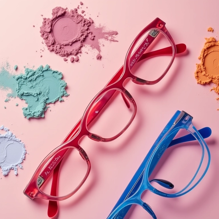 Cores de sombra para cada cor de armação de óculos.