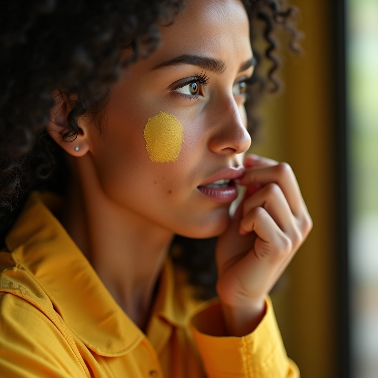Corretivo amarelo para disfarçar manchas escuras.