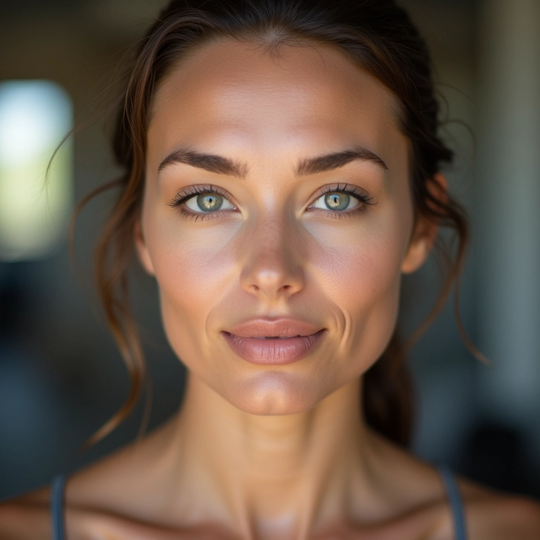 Corretivo com textura leve para um visual natural na academia.