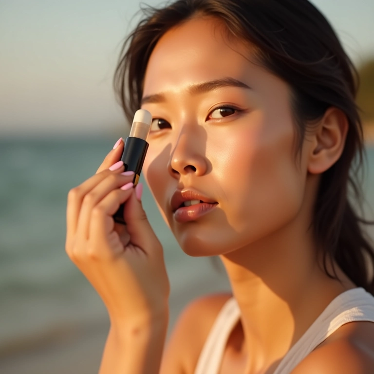 Corretivo lifting com proteção solar, pele protegida.