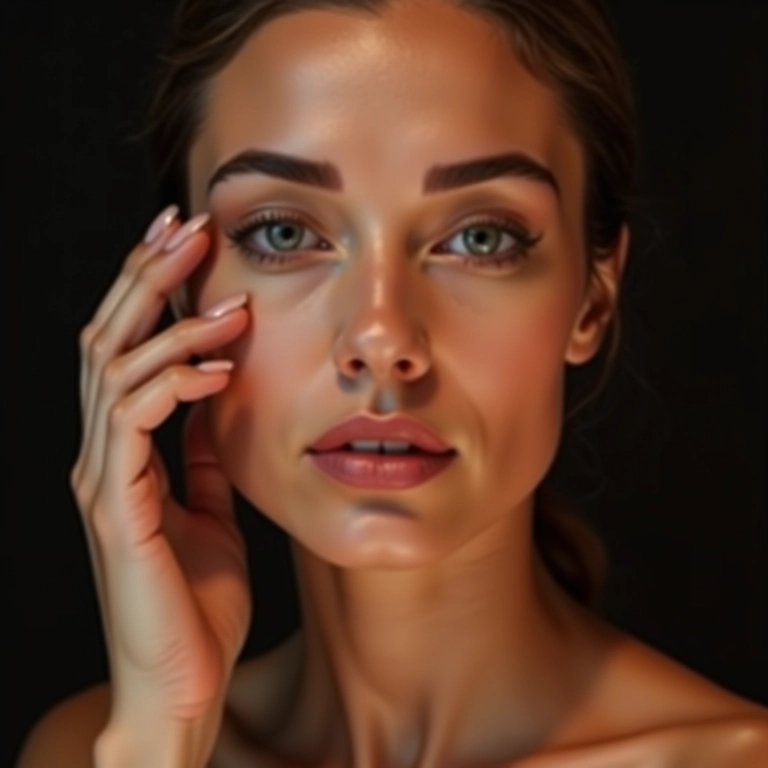 Corretivo lifting para contorno, rosto esculpido.