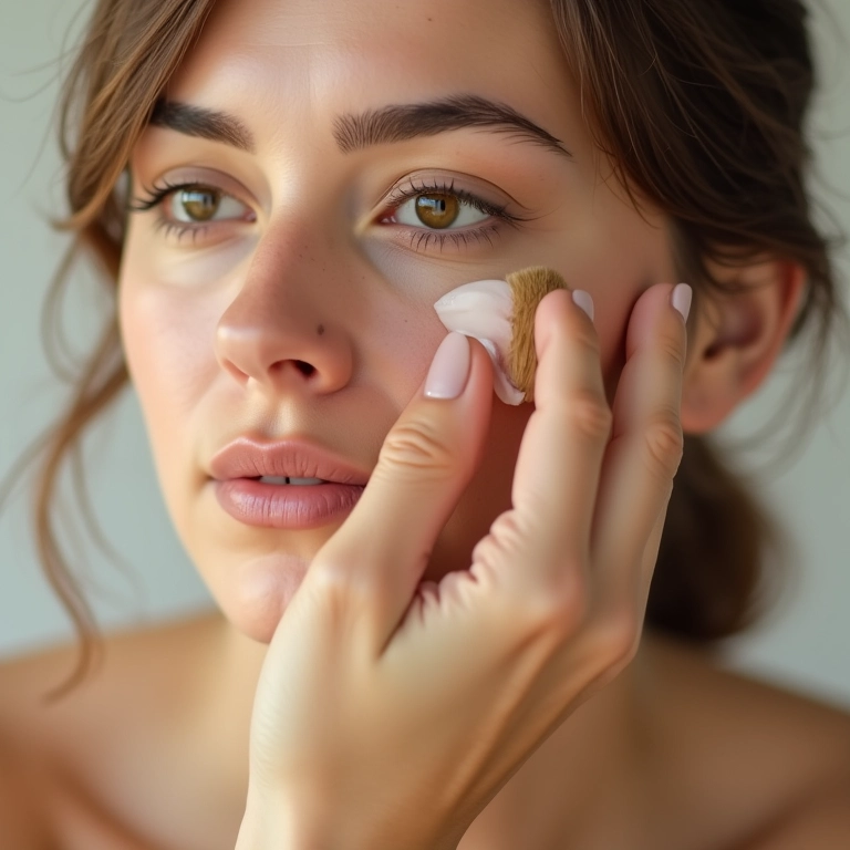 Corretivo lifting para olheiras marrons, olhar iluminado.