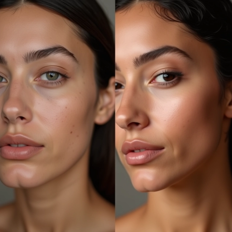 Corretivo líquido de alta cobertura disfarçando manchas na pele.