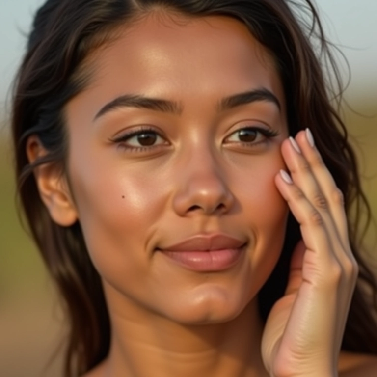 Corretivo mineral iluminando olheiras para um olhar radiante.