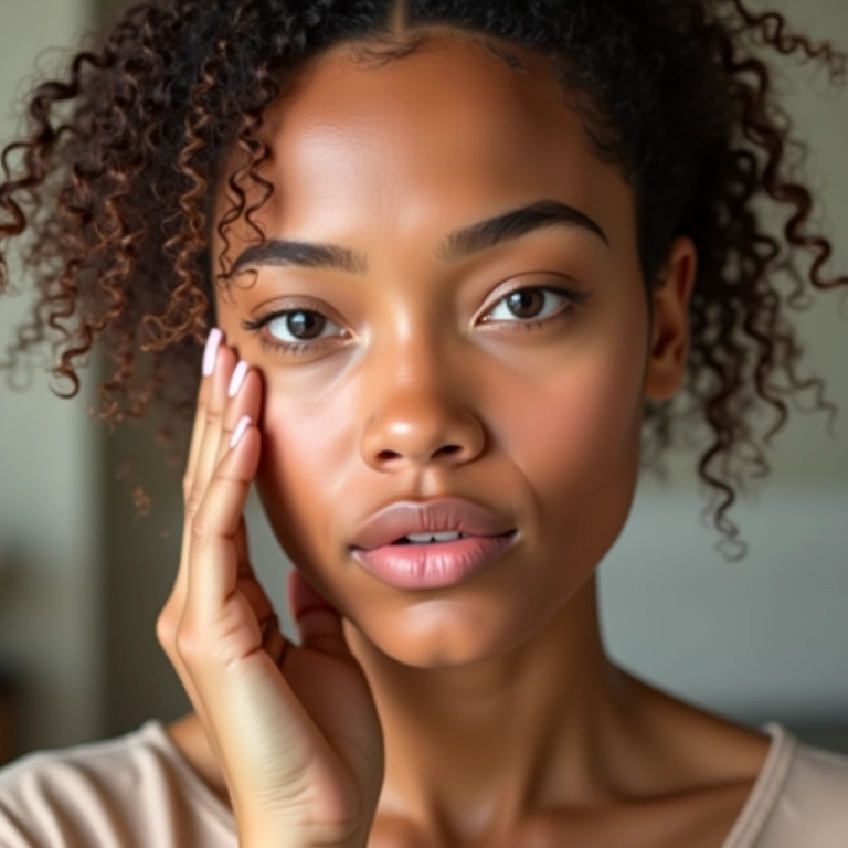 Corretivo pêssego para olheiras arroxeadas, aplicação.