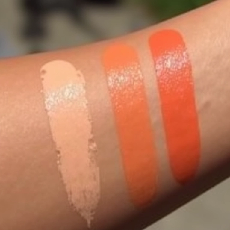 Corretivo salmão vs. corretivo laranja.