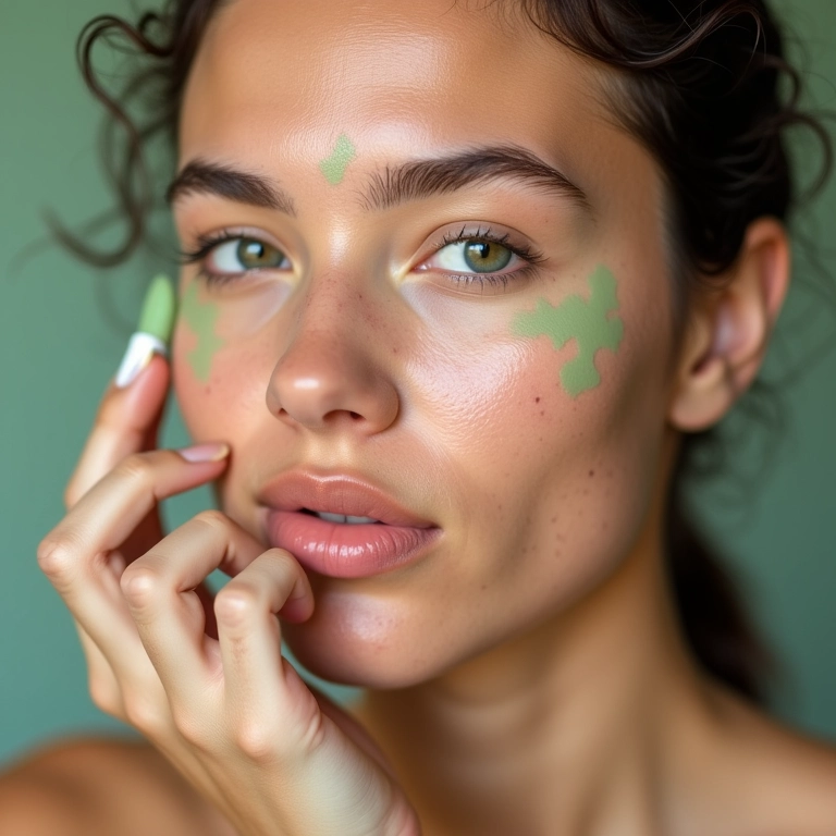 Corretivo verde para espinhas avermelhadas