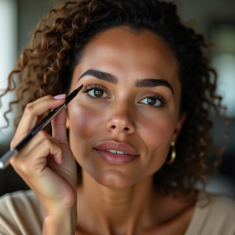 Corrigindo as sobrancelhas para emoldurar o olhar.