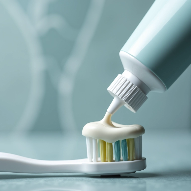 Creme dental em bisnaga sendo usado em uma escova