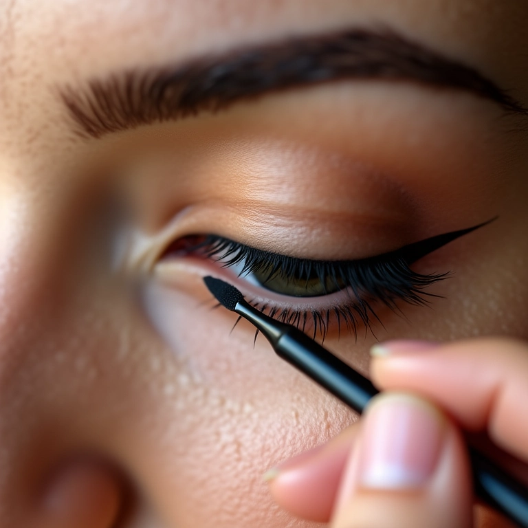 Criando o 'puxadinho' do delineado com precisão.