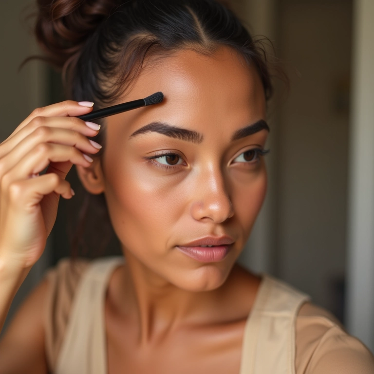 Definindo as sobrancelhas.