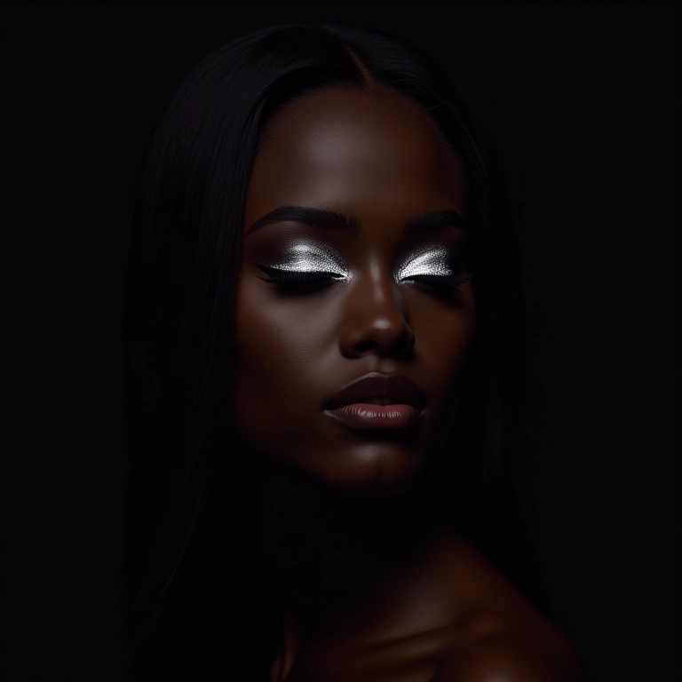 Delineado branco glamouroso para a noite.