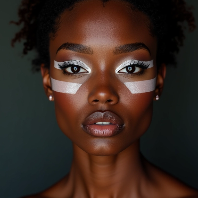 Delineado branco gráfico ousado e estiloso.