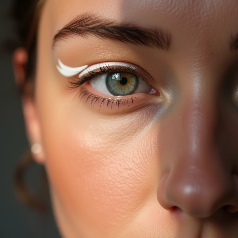 Delineado branco na linha d'água para olhos maiores.