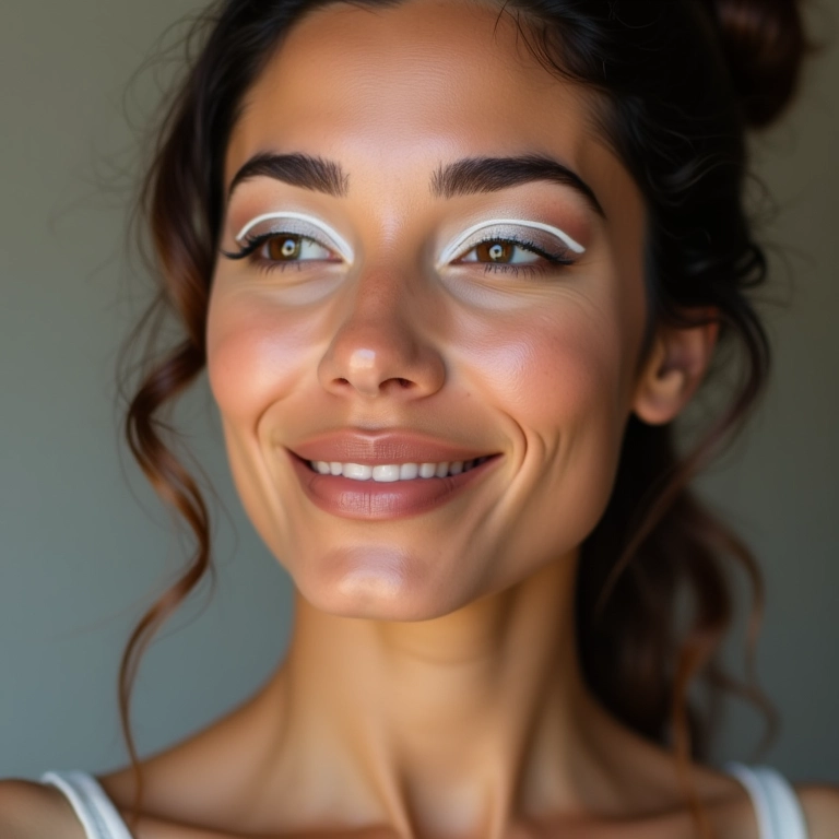 Delineado branco para o dia a dia com leveza.