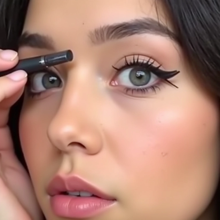 Delineado gatinho perfeito com carimbo.