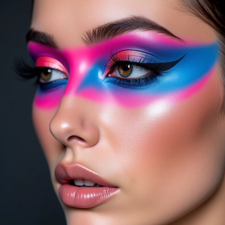 Delineado gráfico moderno com cores vibrantes e chamativas.