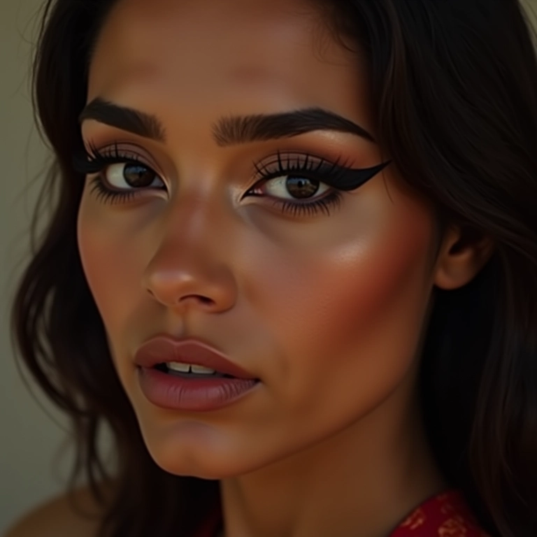 Delineado gráfico moderno para a maquiagem de ano novo.