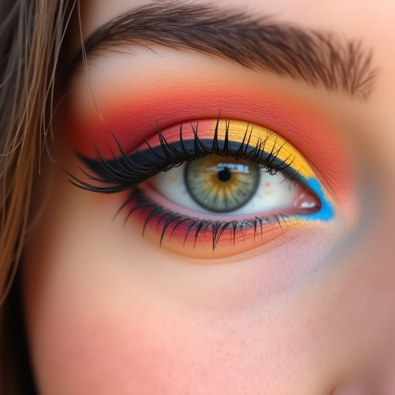 Delineador colorido para um toque divertido.