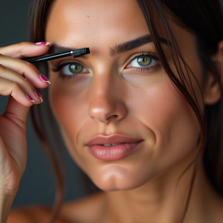 Delineador fininho na linha dos cílios superiores.