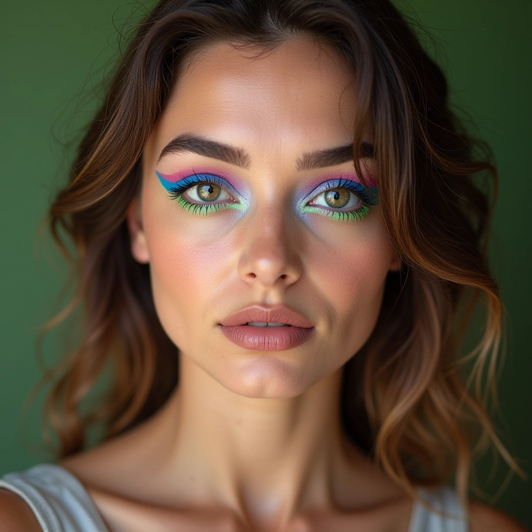 Delineador líquido colorido para um visual moderno.