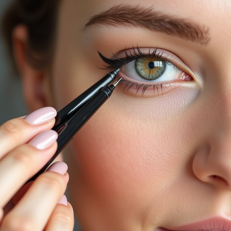 Delineador líquido em caneta para fácil aplicação.