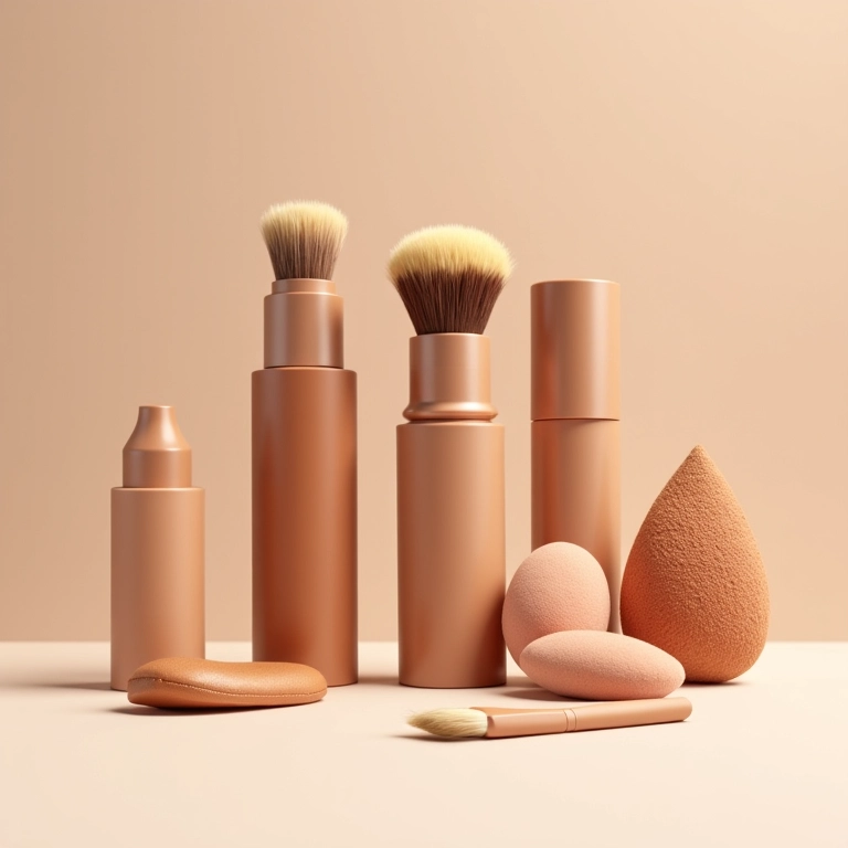 Diferentes aplicadores de bronzer.