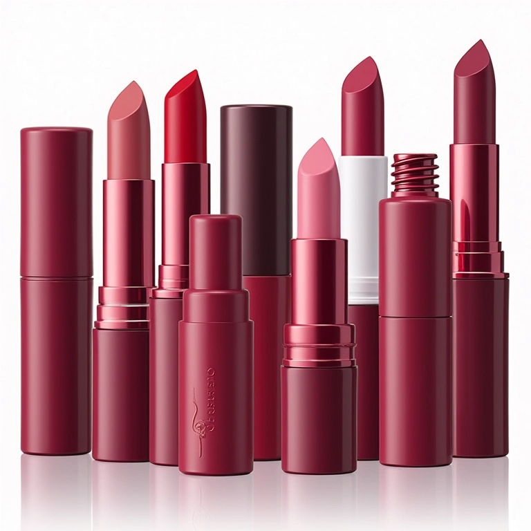 Diversas marcas de batom vinho.