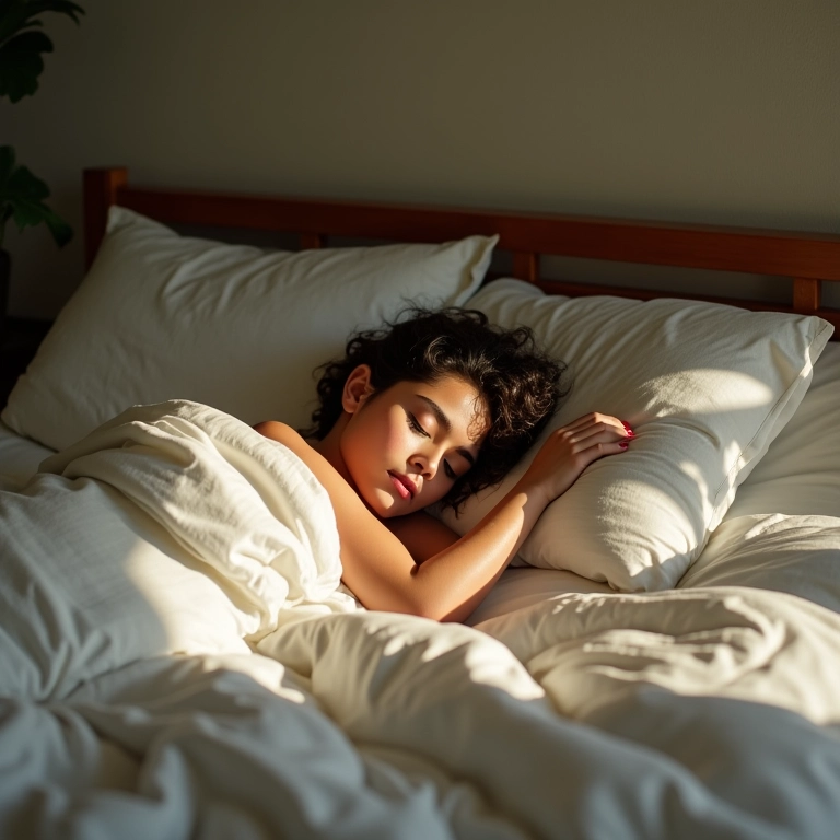 Dormindo bem para evitar olheiras.