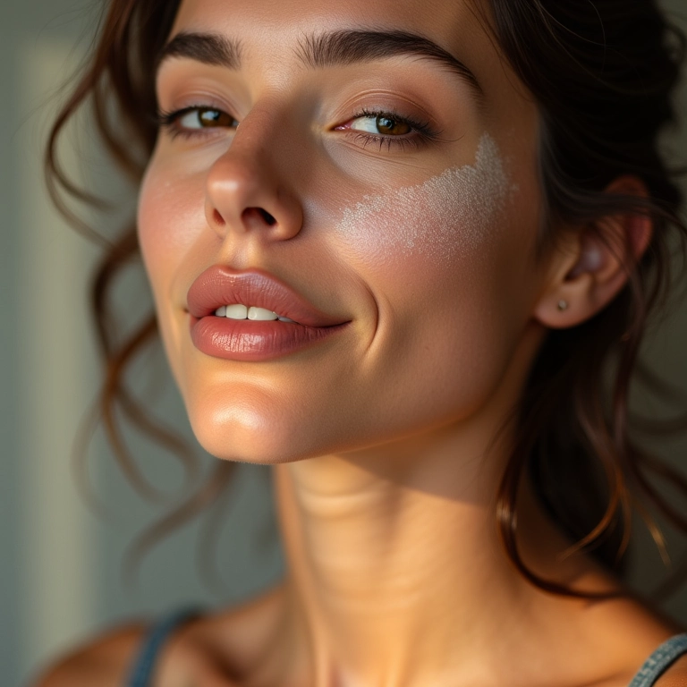 Durabilidade da maquiagem garantida com o uso de pó translúcido.