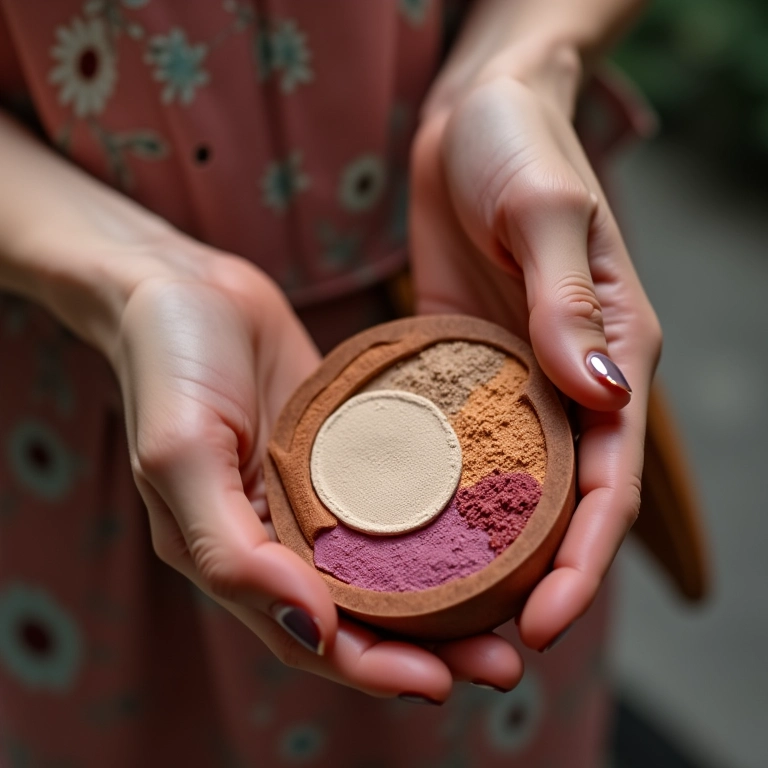 Embalagem compacta do pó multicor, perfeita para levar na bolsa.