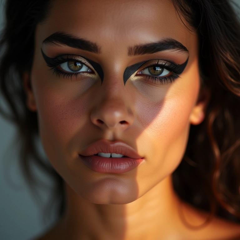 Esfumado diagonal alongando o olhar.