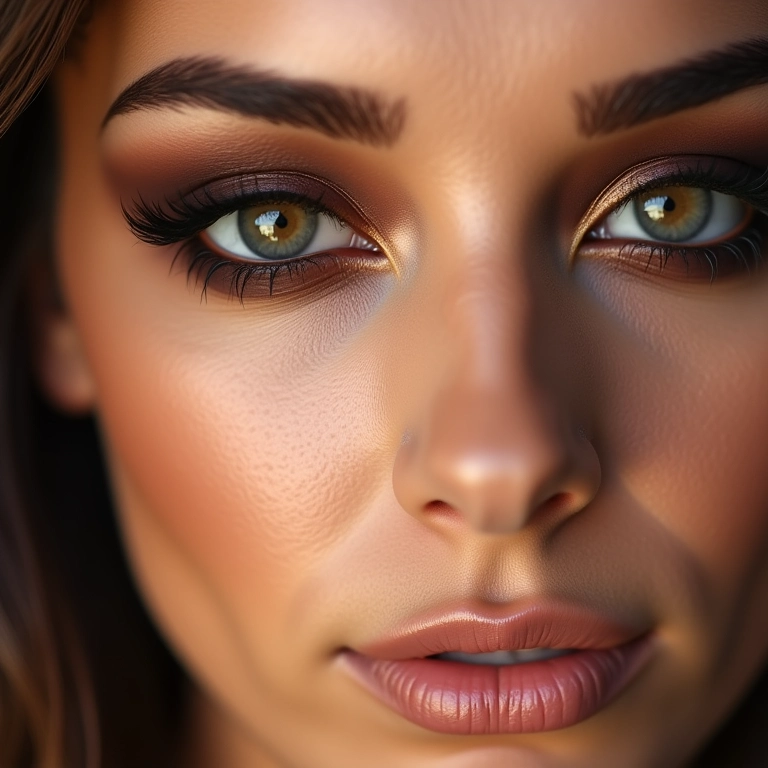 Esfumado marrom nos olhos.