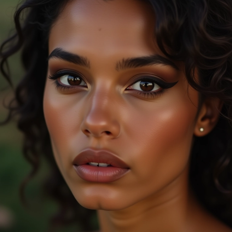 Esfumado marrom nos olhos.