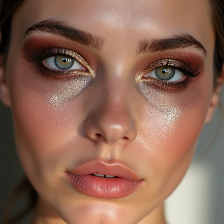 Esfumando a sombra para cima em pálpebra caída.