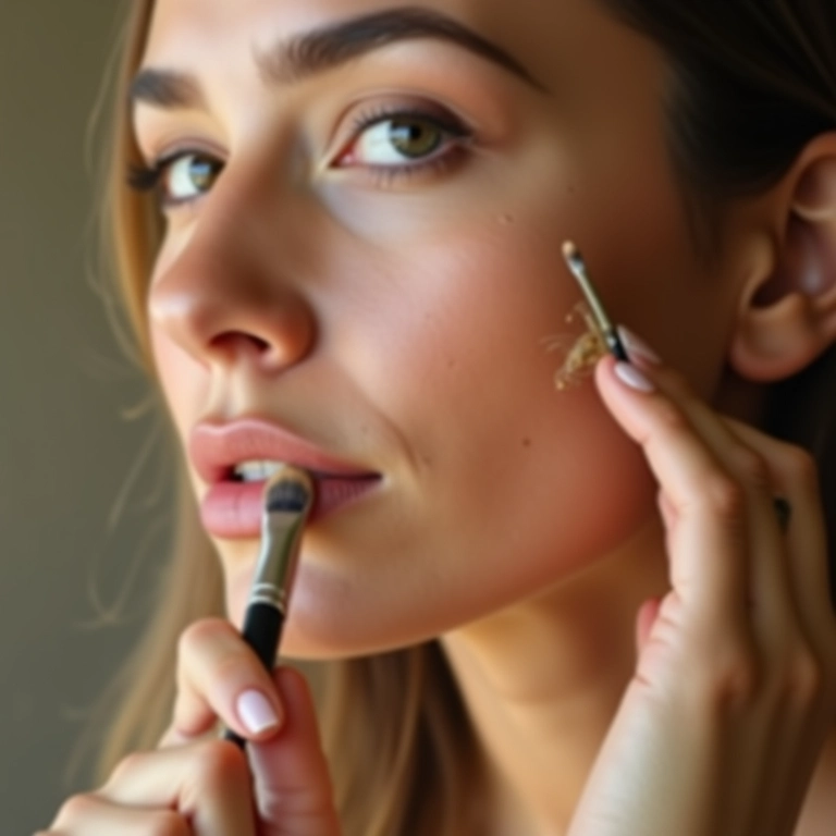 Esfumando o corretivo mais claro para um acabamento natural.