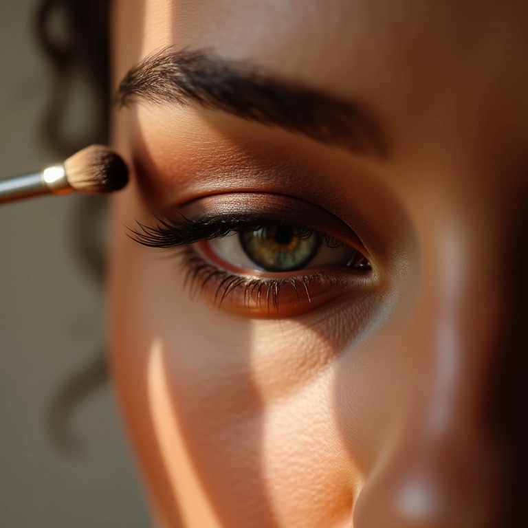 Esfumando sombra marrom no côncavo do olho.